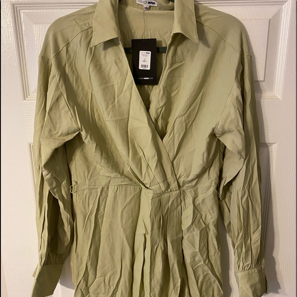 Womens L Fashionova Buttom Up Shirt Dress